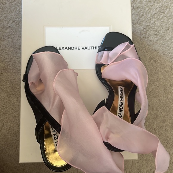 New Alexandre Vauthier sandals leather/pink organza size 36 made in Italy - Picture 4 of 5
